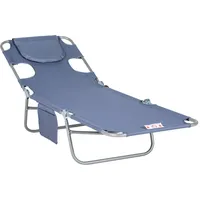 Outsunny Sonnenliege Grau, Kunststoff, 55x29x185 cm, Gartenmöbel, Gartenliegen