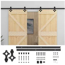 vidaXL Schiebetür links 100 x 210 cm Braun/Schwarz
