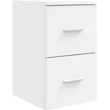vidaXL Badezimmerschrank Inzwischen 30 x 35 x 50 cm Weiß Spanplatte/Massivholz