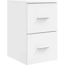 vidaXL Badezimmerschrank Inzwischen 30 x 35 x 50 cm Weiß Spanplatte/Massivholz
