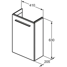 Ideal Standard Waschtischunterschrank 1 Tür 41 x 20,5 x 63 cm Quarzgrau Matt