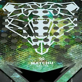Matchu Sports Padel Schläger Bear - Schwarz mit farbigem Aufdruck 100% Carbon-Rahmen