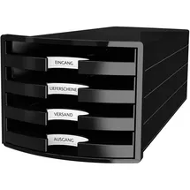 HAN Schubladenbox IMPULS 28 x 23,5 x 36,7 cm 4-tlg. schwarz