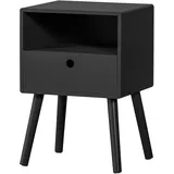 Woood Nachttisch Ozzy aus MDF, Schwarz