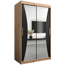 abiks möbel Schwebetürenschrank MONACO 120 x 200 x 62 cm Schwarz