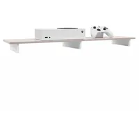 Vladon Game TV-Aufsatz 138,5x9,5x34,5 cm Weiß matt/Sandgrau Hochglanz MDF/Spanplatte