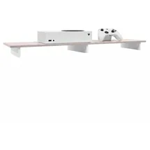 Vladon Game TV-Aufsatz 138,5x9,5x34,5 cm Weiß matt/Sandgrau Hochglanz MDF/Spanplatte