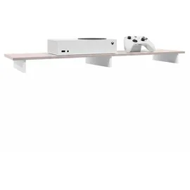 Vladon Game TV-Aufsatz 138,5x9,5x34,5 cm Weiß matt/Sandgrau Hochglanz MDF/Spanplatte