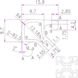 SCHMIDT systemprofile 8 Stück 2000mm Aluminium Profil 40x40mm Nut 8 Strebenprofil eloxiert 4040 Aluprofil Konstruktionsprofil 2m