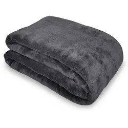 NYVI Kuscheldecke CozyFleece 150x200 cm - Wolldecke Flauschig, Warm, Weich, Fusselfrei Farbe:Anthrazit,Größe:150x200 cm (1x)