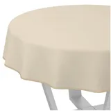 ANRO Tischdecke Alica Leinen Melliert Tischwäsche (Einzelstück 1-tlg), wasserabweisend Melliert Creme Rund 140cm beige Rund | Ø 140 cm x 140 cm x 140 cm