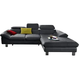Cotta Eckcouch Kunstleder 2-Sitzer Schwarz