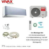 VIVAX R Design SILVER 12000 BTU+4 m Montageset Klimagerät Split Klimaanlage A+++