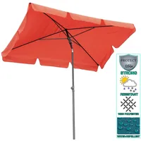 Quick Star Balkon Sonnenschirm 200x125cm Balkonschirm Rechteckig Knickbar Terra/Rotorange