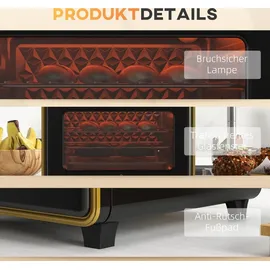 Homcom Minibackofen mit Umluft 20L Backblech, Grillrost 90-230°C, 1400 W Elektrischer Mini Ofen mit 1 Std.... - schwarz