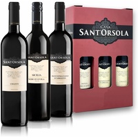 Sant'Orsola Chianti DOCG + Montepulciano DOC d'Abruzzo + Nero d'Avola DOC Italien Rotwein Geschenkbox (3 x 0.75 l)