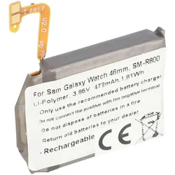 AccuCell Akku passend für Samsung Galaxy Watch 46mm, SM-R800, Li-Polymer, 3,85V, 472mAh, 1,8Wh, built-in, ohne Werkzeug