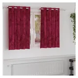 vidaXL Vorhang Ösen 140 x 140 cm Rot 2 St.