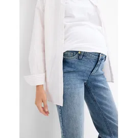 bonprix Umstandsjeans für die Schwangerschaft und danach Straight, blau, Gr.34, Bequeme Umstandsjeans ohne Bauchband mit geradem Bein, 82% Baumwolle (organic)