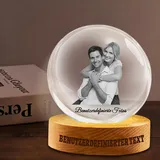 Personalisierte Kristallkugel mit Foto Anpassbarer Fotos Text Schneekugel Glaskugel mit Mehreren Farben Geschenk für Familie Paar Freunde Damen