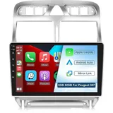 GABITECH 9 Zoll Android 13 Autoradio Navi für Peugeot 307 Autoradio (Drahtloses Carplay & Android Auto,3D Navi,2GB RAM; 32GB ROM,WiFi,DAB) schwarz