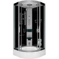 AcquaVapore D46-63T1 Komplettdusche mit Schiebetür 100 x 225 cm schwarz Sicherheitsglas D648360641500