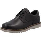 Rieker Schnürschuh RIEKER, Herren, Gr. 41, grau (dunkelgrau), Glattleder, unifarben, Schuhe Schnürschuh, Halbschuh, Business-Schnürer in bequemer Form