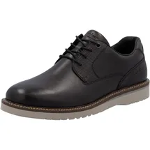 Rieker Schnürschuh RIEKER, Herren, Gr. 41, grau (dunkelgrau), Glattleder, unifarben, Schuhe Schnürschuh, Halbschuh, Business-Schnürer in bequemer Form
