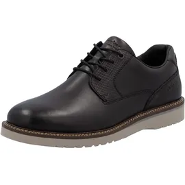 Rieker Schnürschuh RIEKER, Herren, Gr. 41, grau (dunkelgrau), Glattleder, unifarben, Schuhe Schnürschuh, Halbschuh, Business-Schnürer in bequemer Form