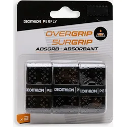 Badminton Griffband Quickdry Overgrip 3er Pack schwarz Einheitsfarbe No Size