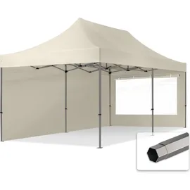 TOOLPORT 3x6m Stahl Faltpavillon, Premium Dach Partyzelt Creme