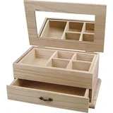Creativ Company Schmuckkästchen aus Holz, Größe 27x17x12 cm, 1 Stk