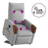 vidaXL Massagesessel mit Aufstehhilfe Elektrisch Wolkengrau Stoff
