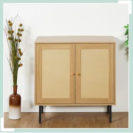 Relaxdays Kommode 80 x 80 x 40 cm Natur/Schwarz