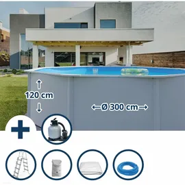 Waterman Stahlwandpool Set 300 x 120 cm inkl. Sandfilteranlage