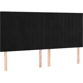 vidaXL Boxspringbett mit Matratze Schwarz 180x200 cm Samt