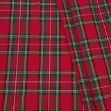 STOFFKONTOR Modestoff Dekostoff Schottenkaro Stoff - Meterware, Farbe Rot-Grün - zum Nähen von Jacken, Hosen, Röcken, Deko UVM.