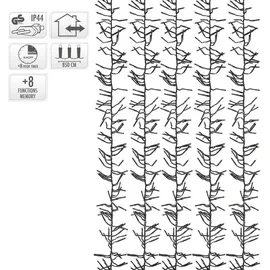 ECD Germany LED Cluster Lichterkette 8,5m 1152 LEDs Warmweiß Timer 8Modi