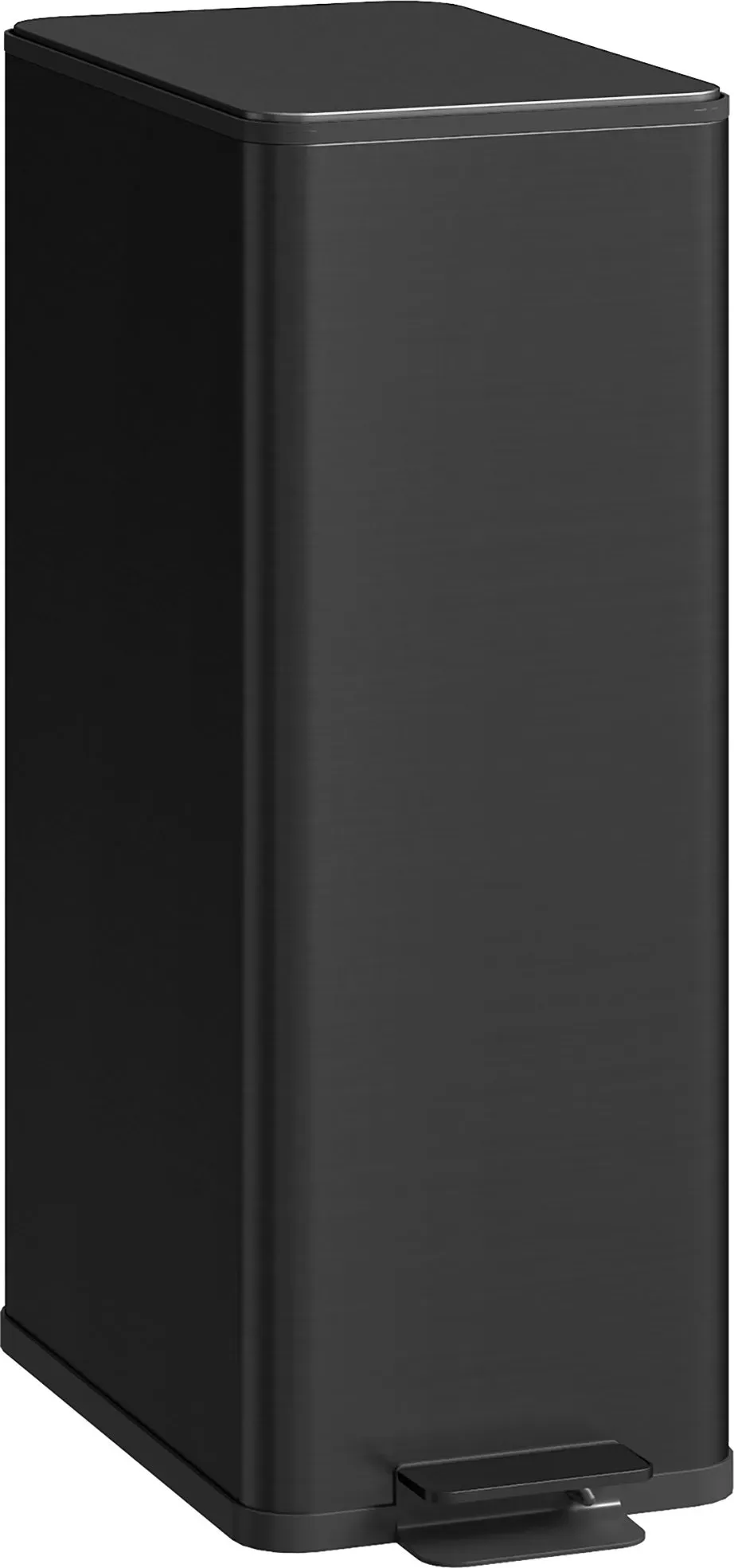 HOMCOM Mülleimer 20 L Treteimer mit Softclose-Deckel und Pedal Abfalleimerinkl. Inneneimer Abfallsammler, Edelstahl für Bad, Schlaf- oder Wohnzimmer, Schwarz, 21,5 x 37,2 x 57 cm   Aosom