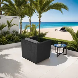 Tectake tectake® Rattansessel - widerstandsfähig, inklusive Sitz- und Rückenpolster, 70 x 69 x 65cm