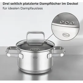 Rösle Charm Topf-Set 4-tlg. 3 x Kochtopf + Stielkasserolle