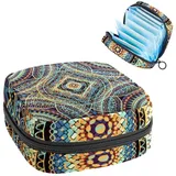 Damenbinden Aufbewahrungstasche Perioden Kit Tasche für Schule Menstruationstasse Beutel Damenbinden Organizer Tasche Indian Mandala Psychedelic Henna