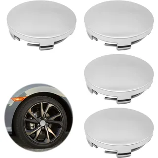 4 Stück Nabendeckel,Radnabenabdeckung 60mm, Radnabenkappen, Nabenabdeckung,Felgendeckel,Auto Radnabendeckel,Universal ABS Silber Nabenkappen, Felgenkappen Ersetzen Kompatibel mit VW und Audi