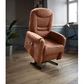 sit&more TV-Sessel Morten Kunstleder 76 x 113 x 78 cm Braun mit Motor und Aufstehhilfe