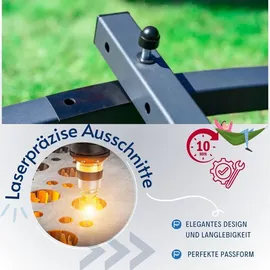Potenza Tytan Gestell Outdoor Hängemattengestell XXL 370cm, 350kg I Gestell für Hängematten, Rahmen aus Stahl wetterfest (Basic Graphit)