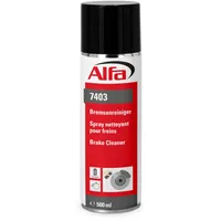 Alfa Bremsenreiniger 500 ml Profi-Qualität Premium-Reiniger Bremsen Spray kraftvoll rückstandsfrei gegen Öle Fette Harze - Made in Germany