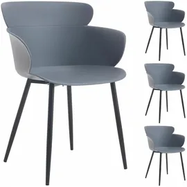 Idimex Gartenstuhl Catch Textil Grau 4er Set