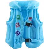 Aufblasbare Schwimmweste für Kinder, Blau L, Schwimmen Schwimmweste Kinder mit Kopfschutz Schwimmhilfe Schwimmtraining Jacke Auftrieb Schwimmweste Schwimmen Lernen für Jahre Kinder Jungen Mädchen