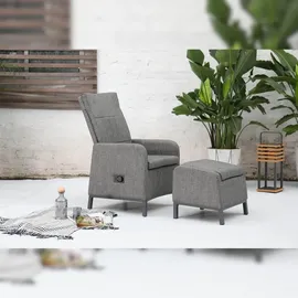 BEST Freizeitmöbel BEST Riga – Relaxsessel mit Fußhocker Anthrazit