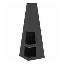 vidaXL Feuerstelle Mit Holzlager Schwarz 35x35x100 Cm Stahl Vidaxl508118